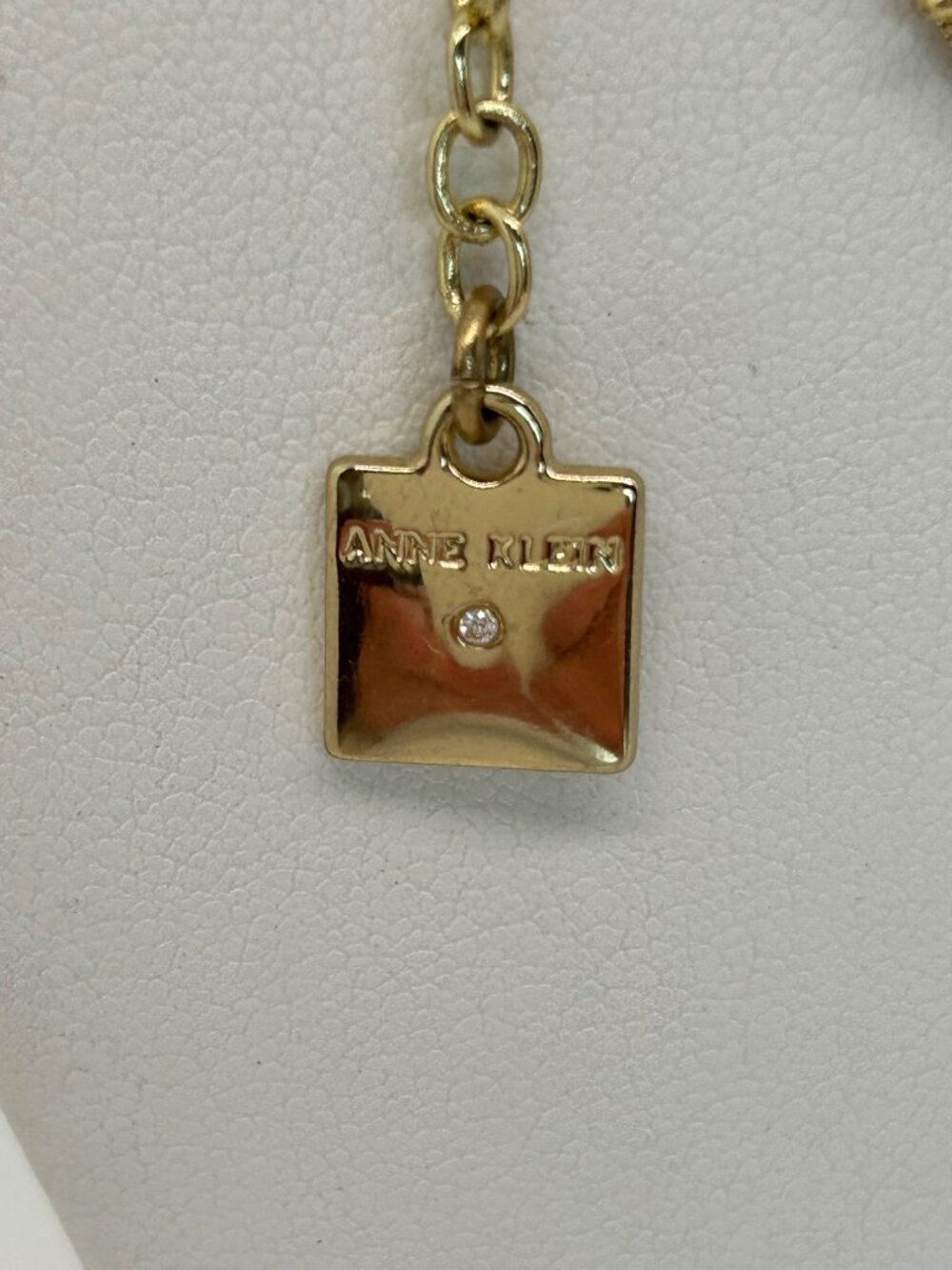 Anne Klein Gold-Tone Necklace Bib Multi-Strand Lavender Crystal Drop Statement - Picture 6 of 12